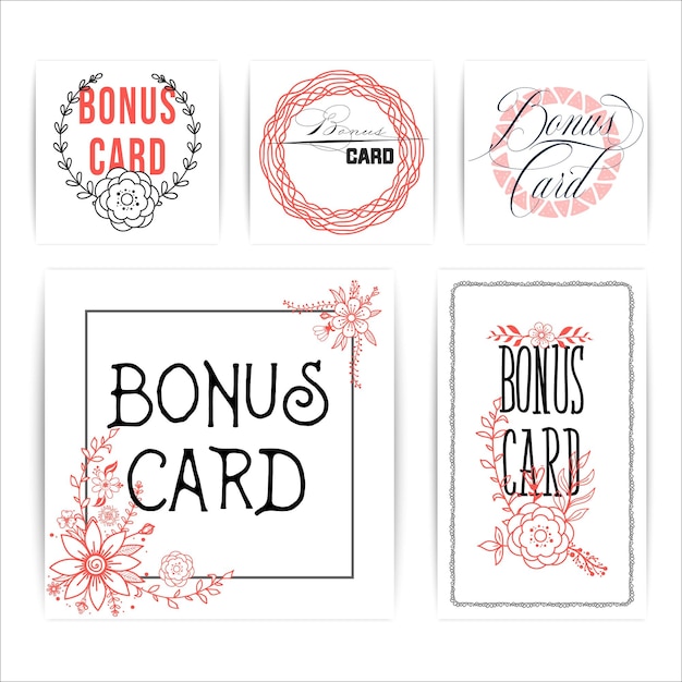 Bonus card template in sketch style hand drawn design