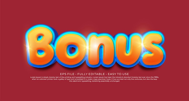 Bonus editable text effect template 3d style