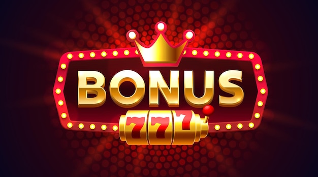 Bonus slots icons slot sign machine night vegas vector illustration