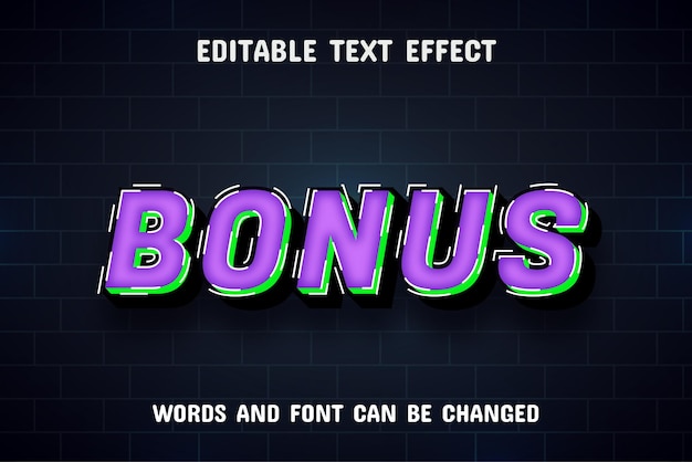 Bonus text editable text effect