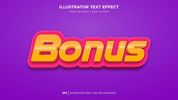 bonus text effect editable font