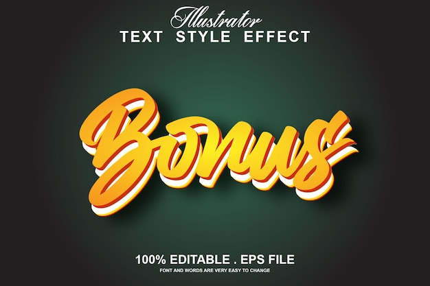 bonus text effect editable