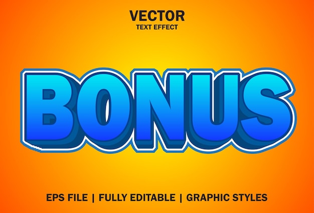 Bonus text effect with orange and blue color editable