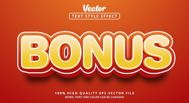 Bonus text with orange color on promotion style, Editable text effect