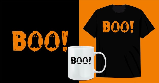 Boo Halloween T shirt and coffee mug design