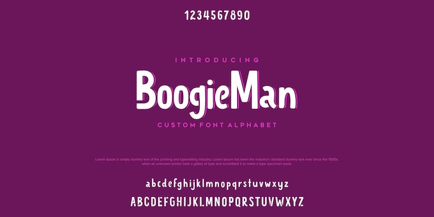 BoogieMan Custom Alphabet Font Typography urban style fonts for Funny headline kids