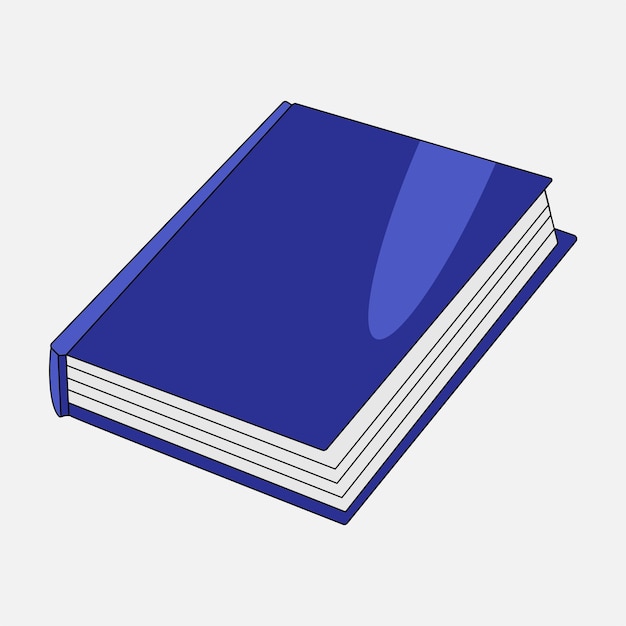 Book Blue Thick Vector Illustration