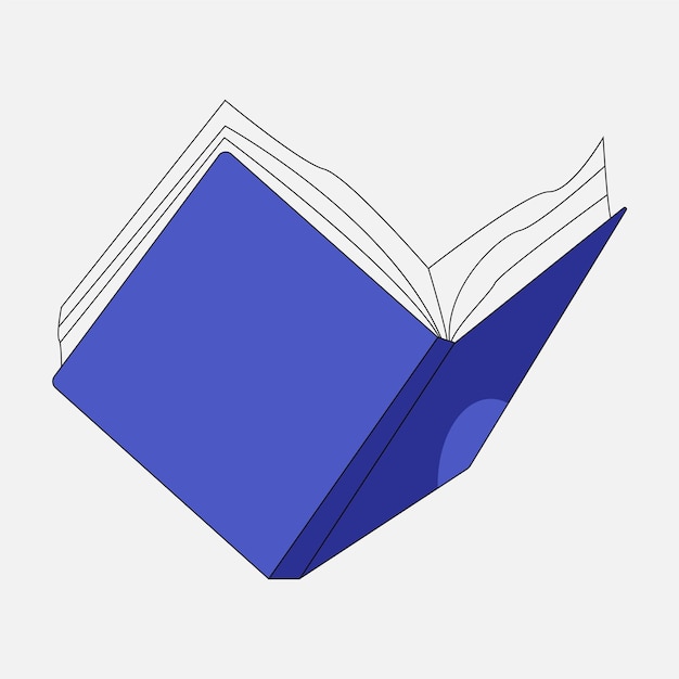 Book Blue Thick Vector Illustration