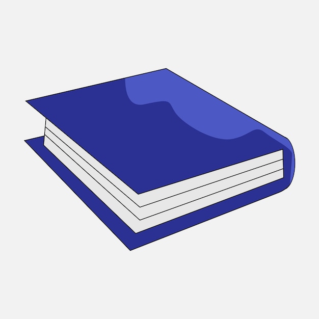 Book Blue Thick Vector Illustration