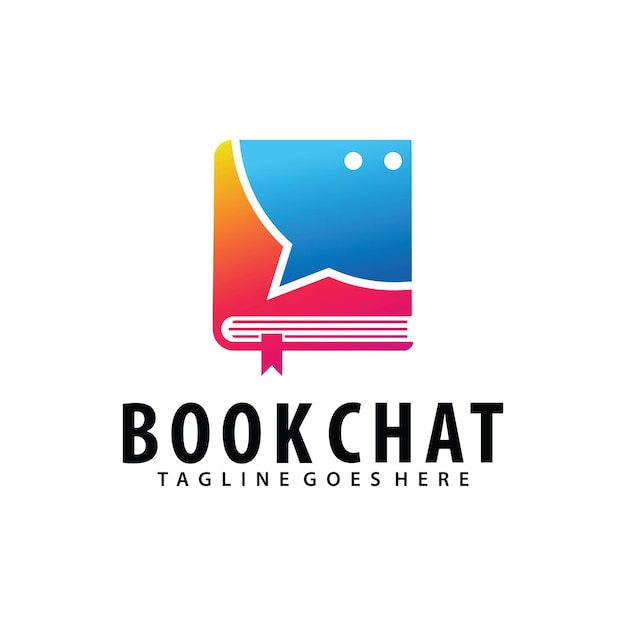 Book Chat logo design template