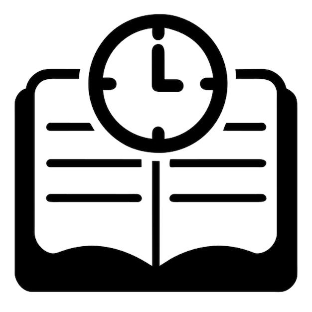 book clock pictogram