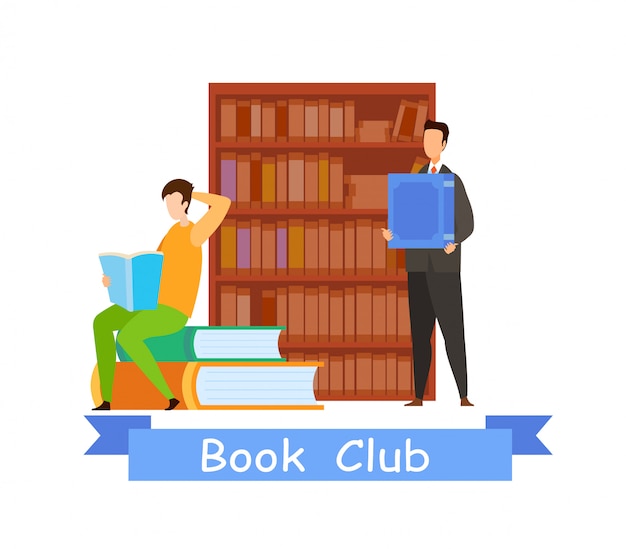 Vector book club web   template with text