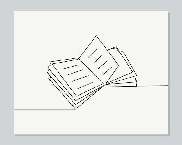 Book continuous one line illustration