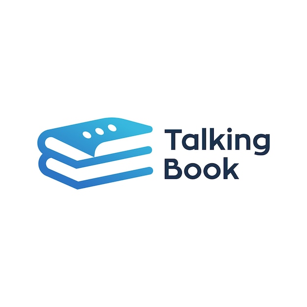 Book Cover Talking Chat Icon Logo Design