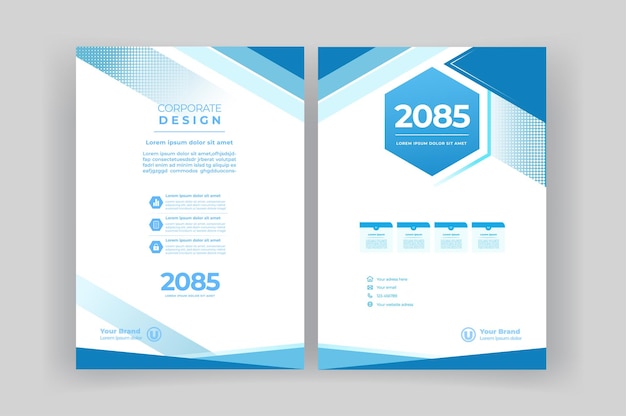 Book cover template for Brochure Annual Report Magazine Corporate Presentation Flyer layout