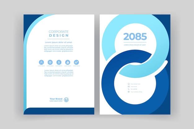 Book cover template for Brochure Annual Report Magazine Corporate Presentation Flyer layout