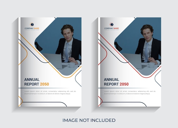 Book cover with annual report 2050, professional business cover design, print ready annual report book cover design, brochure template