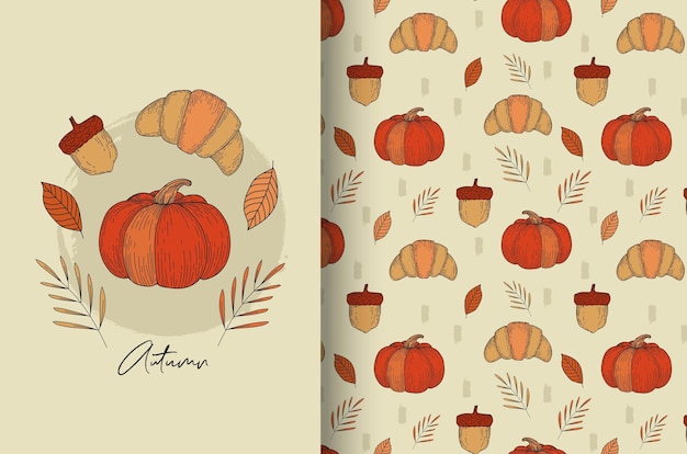 Vector a book cover with pumpkins and a book with the words autumn on it