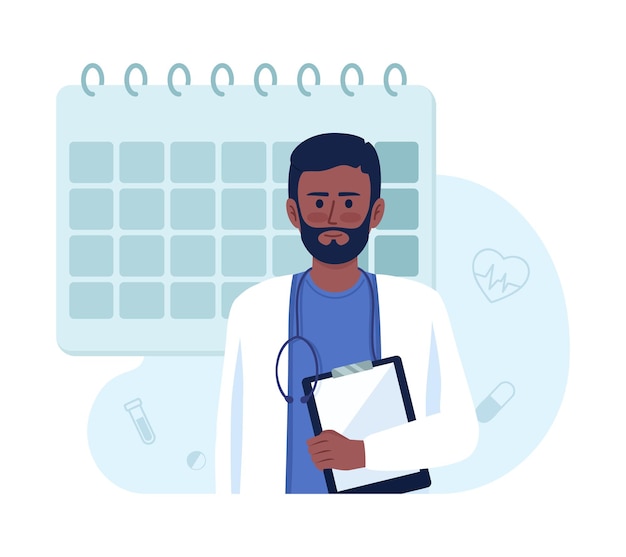 Book doctor appointment 2D vector isolated illustration