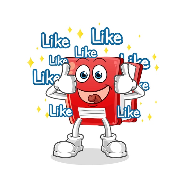 book give lots of likes. cartoon vector