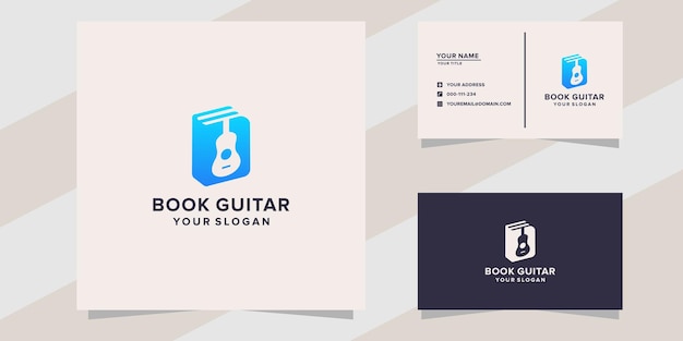 book guitar logo and business card template