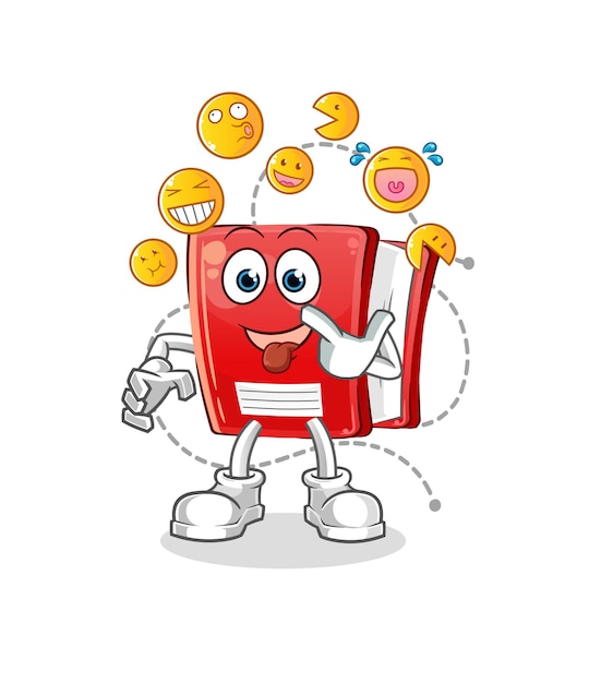 Book laugh and mock character cartoon mascot vector