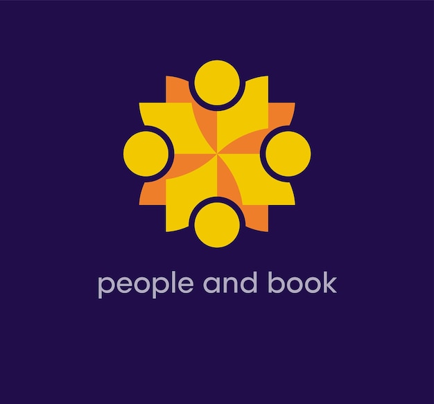 Book leaves and human logo Unique design color transitions Creative knowledge and education logo t