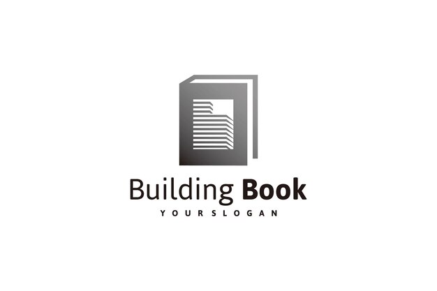 Book logo design inspiration with a logo design building.