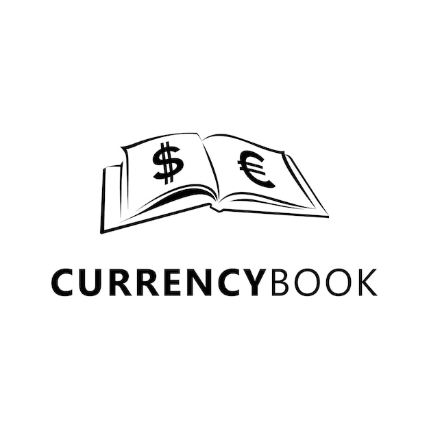 Book Logo With Currency Icon For Accounting, Finance Service, Or Bank