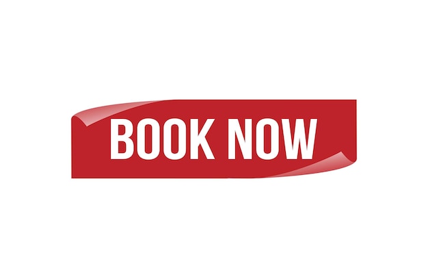 Book now red ribbon label banner Open available now sign or book now tag