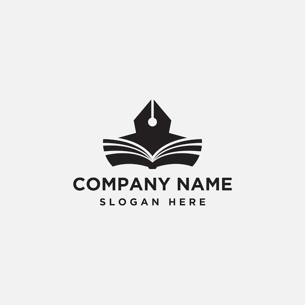 Book of pen logo icon design template