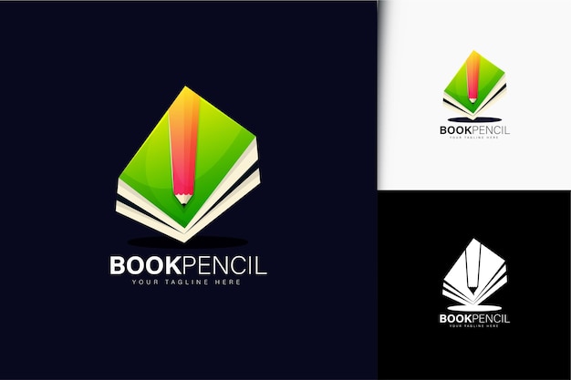 Book and pencil logo design