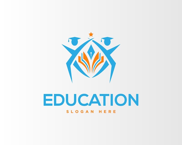 Book and people education logo concept vector template