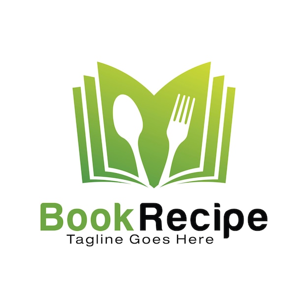 Book Recipe logo design template