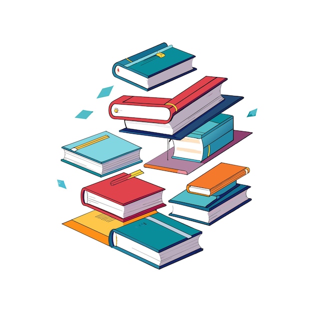 Vector book stack vector illustration concept