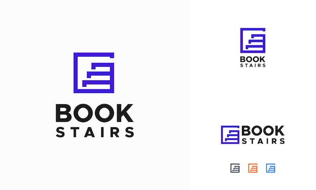 Book Stairs Logo Symbol Design Template vector illustration Book Step Logo designs Education logo designs