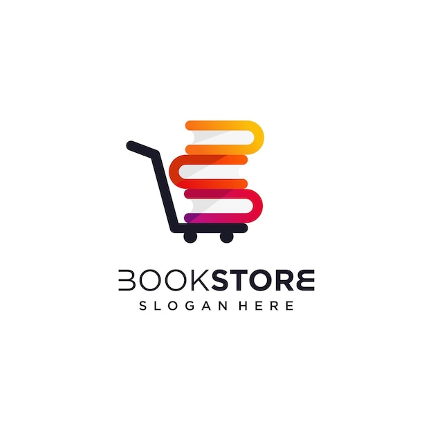 Book store logo design template with modern concept Premium Vector