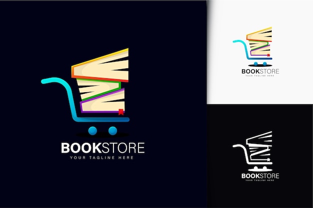 Book store logo design with gradient