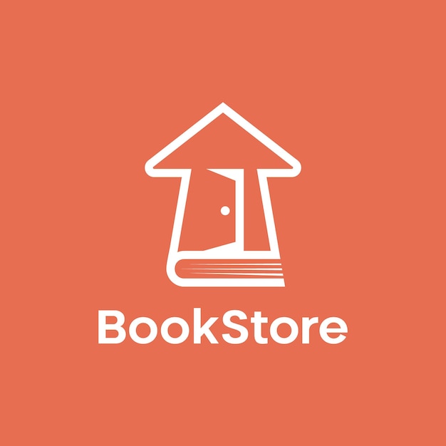 Book Store Shopping Line Art Colorful Outline Logo Design