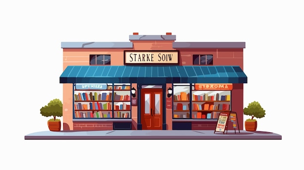 Vector book store vector cartoon illustration