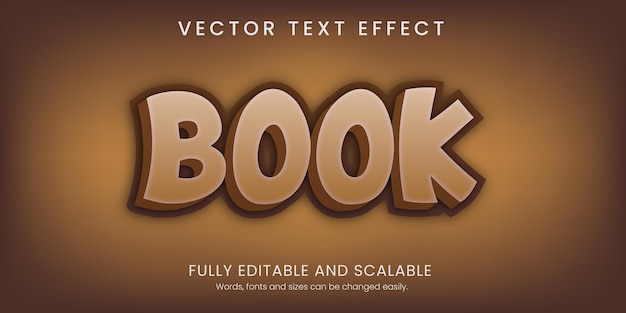 Book Text Effect 3D style with abstract background editable