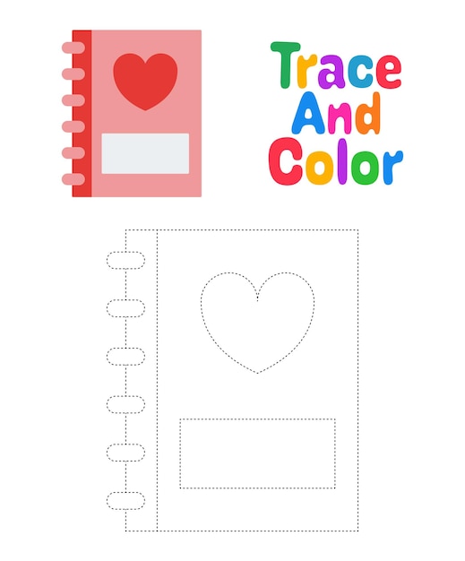 Book tracing worksheet for kids