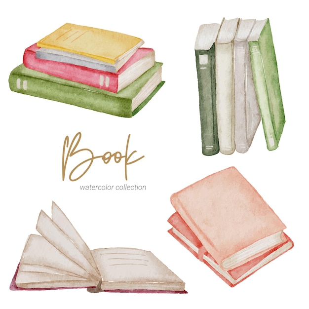 Book watercolor hand paint collection