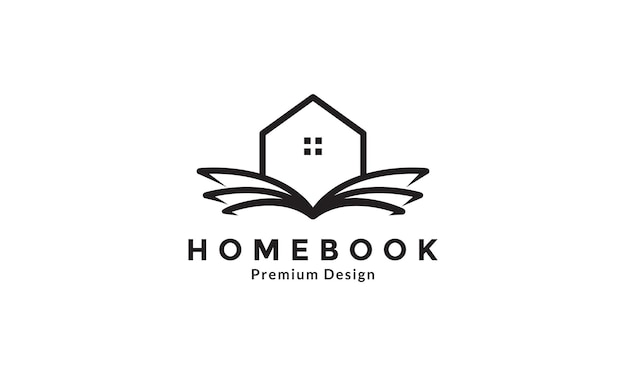 book with home study logo design vector icon symbol graphic illustration