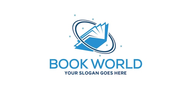 bookflyworldvectorlogodesigntemplate