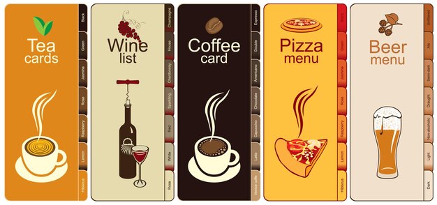 bookmarks for a site with different dishes