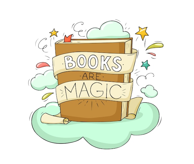 Books are magic illustration