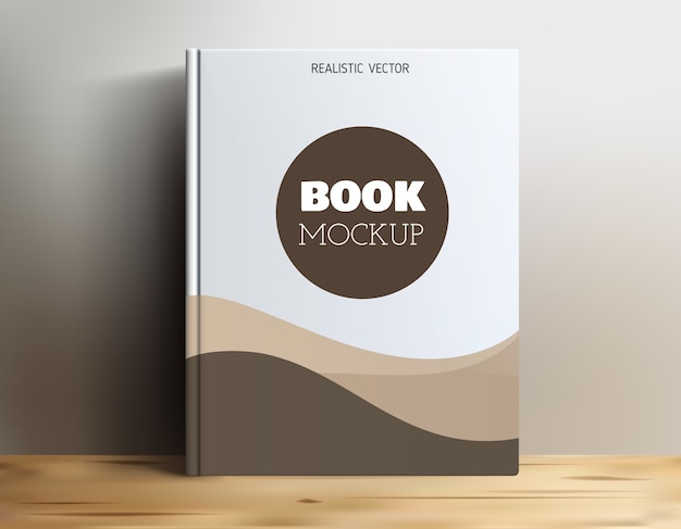 Vector books mockup in realistic style