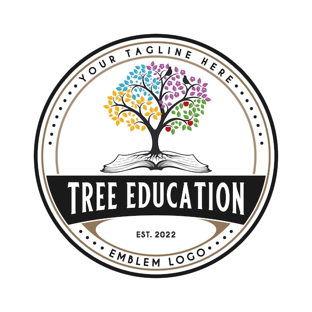 books and trees kids education logo