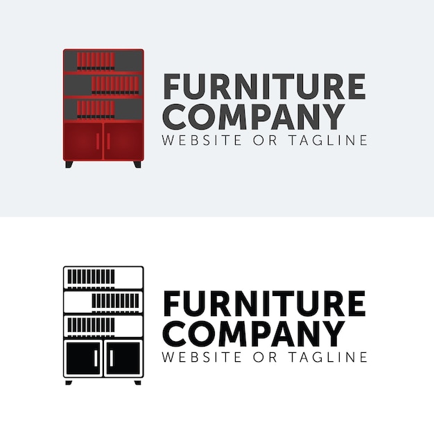 Bookshelf Furniture Logo EPS 10 Vector Graphic